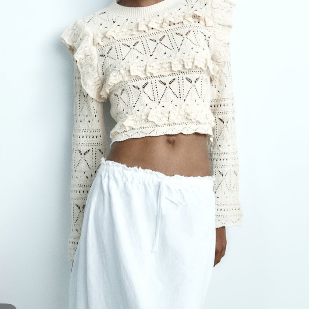 Zara NWT knit long sleeves top Sz L - Picture 2 of 8